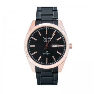 Alexandre Christie AC 1025 Rosegold Black Man Steel MEBBRBA